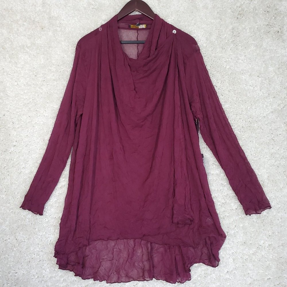 Liv By Habitat Sweater Womens XL Cardigan Purple Sheer Lightweight Drape Neck